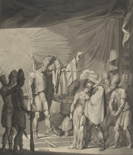 Sun King Anointing a Bound Couple, from August von Kotzebue's Die Sonnenjungfrau, 19th century.