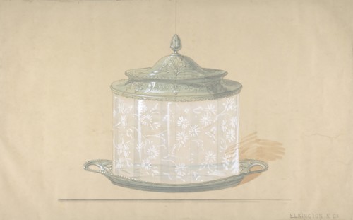Design for a Glass Box with a Silver Base and Cover, 1820-65.
