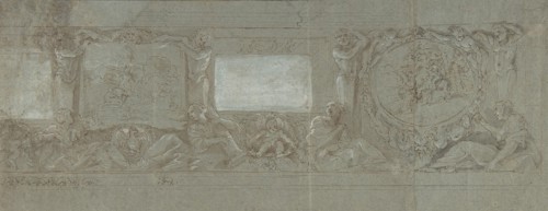Design for a Wall Decoration with the Sacrifice of Abraham and the Flight into Egypt, ca. 1600-1647.