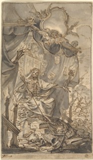 Death on a Canopied Throne (Design for a Title Page), late 17th century.