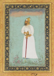 Portrait of Ibrahim 'Adil Shah II of Bijapur, Folio from the Shah Jahan Album, verso: ca. 1620; recto: 1534 or later.