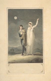 Nocturnal Landscape with Two Figures (design for an engraved book illustration), 1807-44.