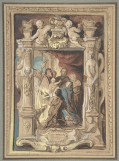 The Presentation in the Temple, with a Design for a Sculpted Frame, ca. 1630-1635.