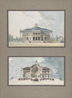 Project for a "Maison de plaisance pour un grand seigneur", Elevation and Section, ca. 1783.