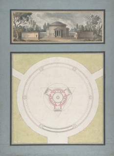 Project for a Temple Dedicated to the Trinity, Elevation and Plan, ca. 1783.