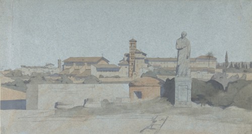 SS. Giovanni e Paolo, seen from the Villa Mattei, Rome, .