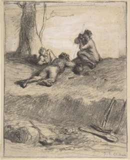 Roadworkers at Lunch, ca. 1850-52.