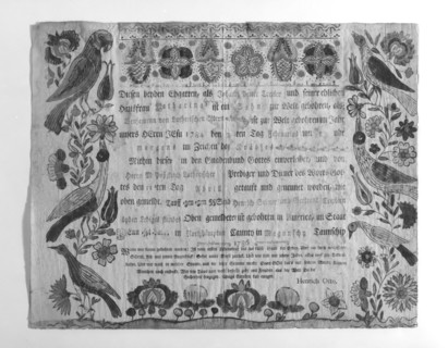 Birth and baptismal certificate, 1786.