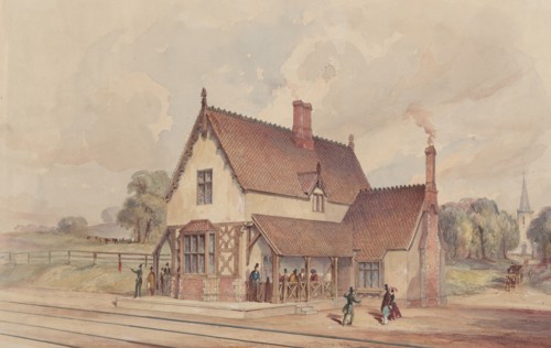 Victorian Rural Train Station and Railroad Crossing, 1844-77.