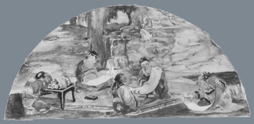 The Recording of Precedents: Confucius and His Pupils Collate and Transcribe Documents in Their Favorite Grove; colour Study for Mural, Supreme Court Room, Minnesota State Capitol, Saint Paul, 1903.