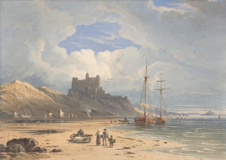 Bamborough Castle from the Northeast, with Holy Island in the Distance, Northumberland, 1827.