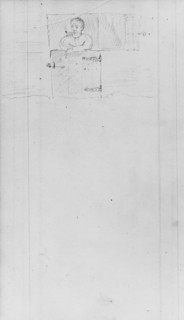 Man with Pipe Standing Behind (Barn) Door (from Sketchbook), .