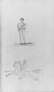 Standing Male Figure; Male Figure on a Horse (from Sketchbook), .