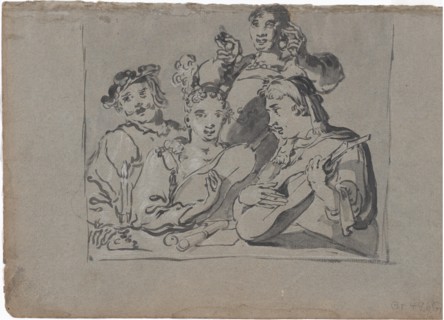A Quartet of Singers, Lute players, and Bell Ringers Playing in a Tavern by Candlelight, 1620-1628.