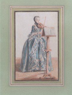 Woman Playing the Violin, Seen from the Front, ca. 1758-59.
