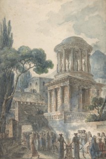 Ancient Scene with a Funeral Ceremony for an Actor, ca. 1777.
