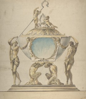 Design for a Gold and Silver Bishop's Reliquary, late 18th century.