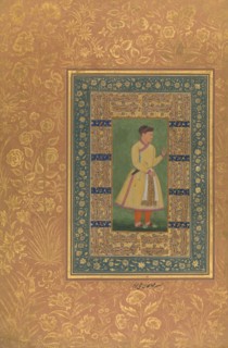 Portrait of Zamana Beg, Mahabat Khan, Folio from the Shah Jahan Album, recto: ca. 1610; verso: ca. 1530-40.