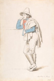 Study of a Roman Coachman, early 19th century.