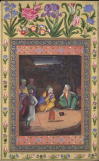 A Nighttime Gathering, Folio from the Davis Album, dated 1664-65.