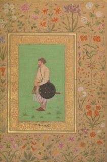 Portrait of Khan Dauran Bahadur Nusrat Jang, Folio from the Shah Jahan Album, verso: ca. 1640; recto: 1530-50.