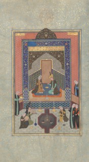 Bahram Gur in the Dark Palace on Saturday, Folio 207 from a Khamsa (Quintet) of Nizami, A.H. 931/A.D. 1524-25.