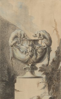 Design for a Garden Vase with Hunting Theme, ca. 1740.