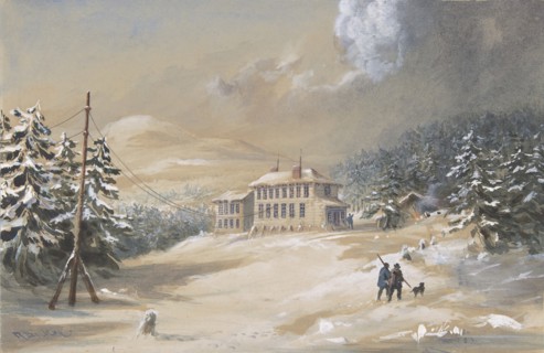 Trinity Bay, Newfoundland, Exterior View of the Telegraph House in 1857-1858, 1865-66.
