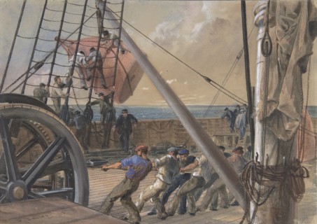 Getting Out One of the Large Buoys for Launching, August 2nd, 1865, 1865.