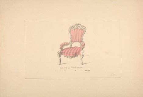 Design for Easy Chair, François Premier Style, 1835-1900.