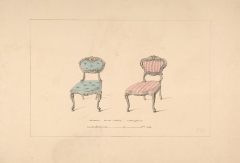 Design for Drawing Room Chairs, Louis Quinze Style, 1835-1900.