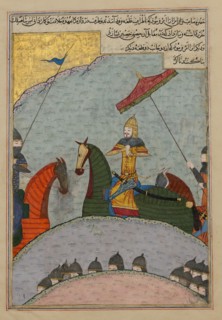 Timur before Battle, Folio from a Dispersed Copy of the Zafarnama (Book of Victories) of Sharaf al-din 'Ali Yazdi, A.H. 839/A.D. 1436.