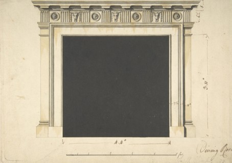 Design for a Chimneypiece with a Classical Cornice, for Ampthill Park, Bedfordshire, Dining Room, ca. 1769.