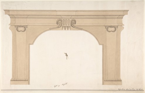 Design for a fireplace, 1827.