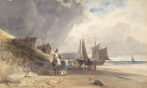 Figures on a Beach, Northern France, 1830.