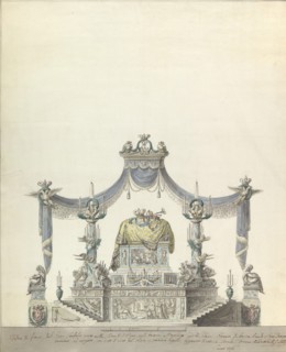 Catafalque of the Empress Catherine the Great of Russia (Side Elevation)., 1796.