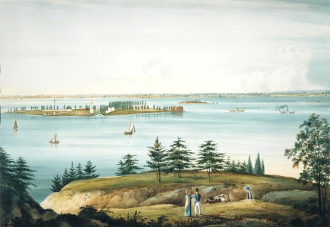 The Bay of New York and Governors Island Taken from Brooklyn Heights, 1820-25.