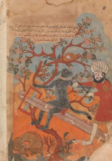 The Monkey Tries Carpentry, Folio from a Kalila wa Dimna, 18th century.