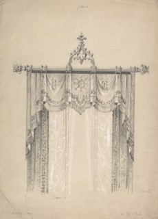Design for Gothic Curtains and Curtain Rod, 1841-84.