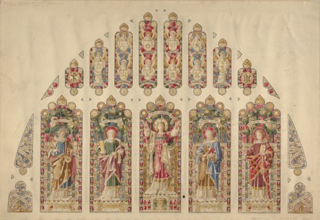 Design for a Multi-paned Stained-glass Window, Church of the Divine Paternity, New York, ca. 1898.