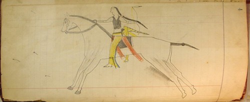 Maffet Ledger: Mounted Indian, ca. 1874-81.