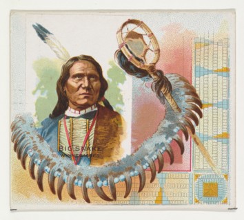 Big Snake, Winnebagoes, from the American Indian Chiefs series (N36) for Allen & Ginter Cigarettes, 1888.