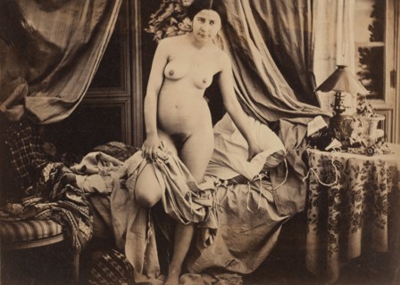 [Nude Standing by Bed], ca. 1854.