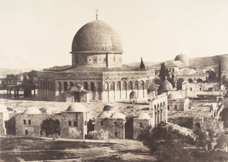 Jérusalem, Mosquée d'Omar, côté Nord, Intérieur de l'enceinte, 1854.