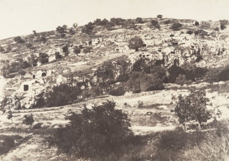 Jérusalem, Vallée de Hinnom, Ensemble du flanc droit, 1854.