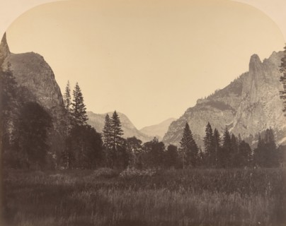 Up the Valley, North Dome in Center, Sentinel on Left, 1861.