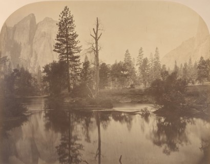 River View Down Valley, Cathedral Rock on Left, 1861.