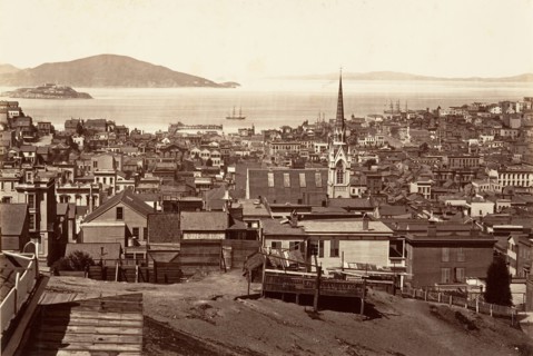 San Francisco, from California and Powell Street, 1864, printed ca. 1876.