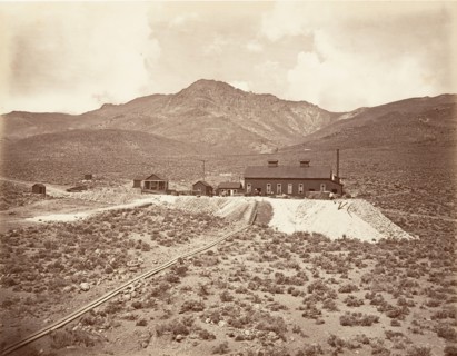 Buildings of Sutro Tunnel, 1875, printed ca. 1876.