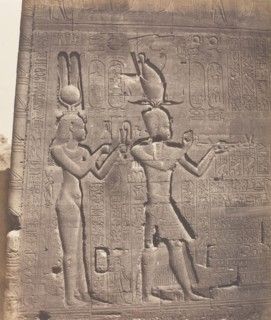 Dendérah (Tentyris), Temple d'Athôr - Face Postérieure - Cléopatre et Cæsarion, 1851-52, printed 1853-54.